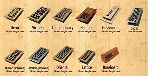 Decor Grates SPH612-RB Floor Register, 6x12, Rubbed Bronze Finish