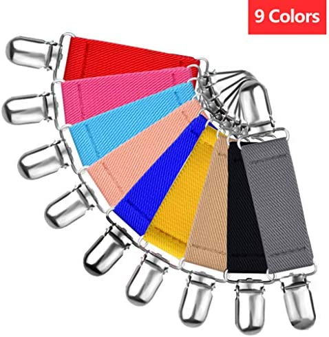 18 Pieces Winter Mitten Clips Elastic Fit Dress Clips Elastic Hat Clip Kids Glove Clips Stainless Steel Small Short Mitten Clips Strong Metal Mitten Glove Clips for Kids Baby Toddler Children Adults