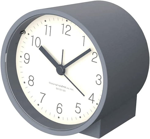 AA Battery Operated Analog Alarm Clock Silent Non Ticking Ascending Beep Sounds Snooze Light Functions Easy Set Gray
