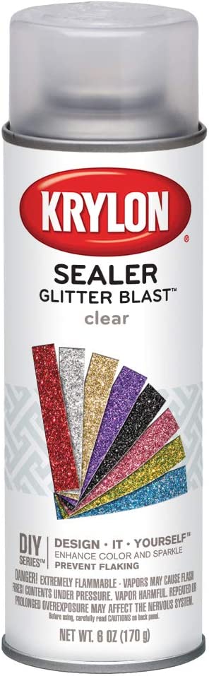 Krylon K03800000 Glitter Blast, Clear Sealer Fast Drying Coat to Increase Durability, 6 oz