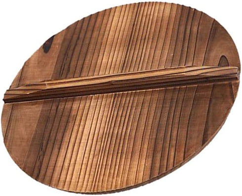 Cabilock Wood Wok Lid Cover Wooden Lid Kitchen Tool for Cooking Cast Iron Wok Pot Cover 31x31x1.6cm