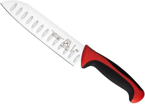 Mercer Culinary - M22707RD Mercer Culinary Millennia 7-Inch Granton Edge Santoku Knife, Red