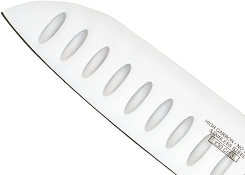 Mercer Culinary - M22707RD Mercer Culinary Millennia 7-Inch Granton Edge Santoku Knife, Red