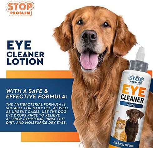 All Pets Eye Wash Drops for Relieve Pink Eye, Allergies Symptoms, Infections & Runny, Dry Eyes - Pain-Free Treatment Helps Prevent Abrasions, Irritations & Conjunctivitis