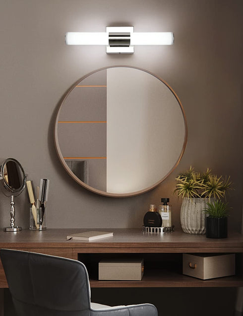 Bathroom Vanity Light Fixture, 7Degobii 16" Inches 8W 6000K Chrome LED Mirror Lights for Bathroom Wall Sconces Bar Lighting