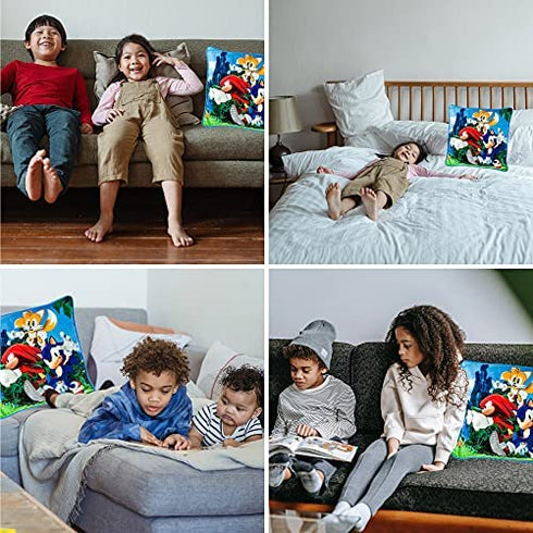 Franco Kids Bedding Soft Decorative Pillow Cover, 15 in x 15 in, Sonic The Hedgehog