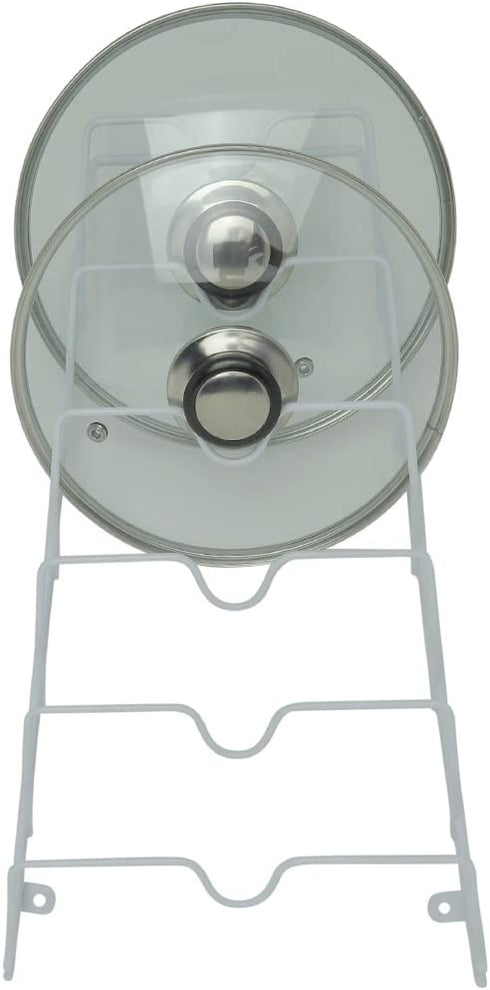 Evelots Pot Lid Storage-Cabinet Door/Wall-Organizer-6 Pot/Pan Covers-No Scratch
