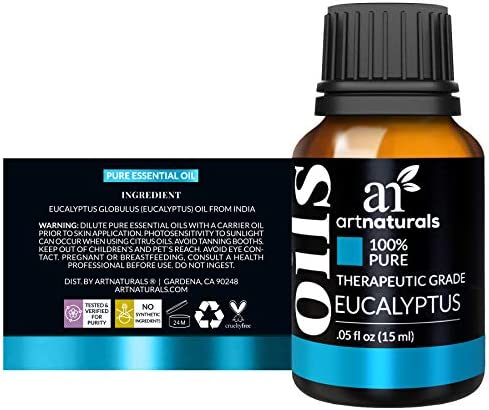 artnaturals 100% Pure Eucalyptus Essential Oil - (.5 Fl Oz / 15ml) - Undiluted Therapeutic Grade Fragrance - Soothe Calm and Humidify - for Aromatherapy Diffuser, Steam Room, Suana, HUmidifier