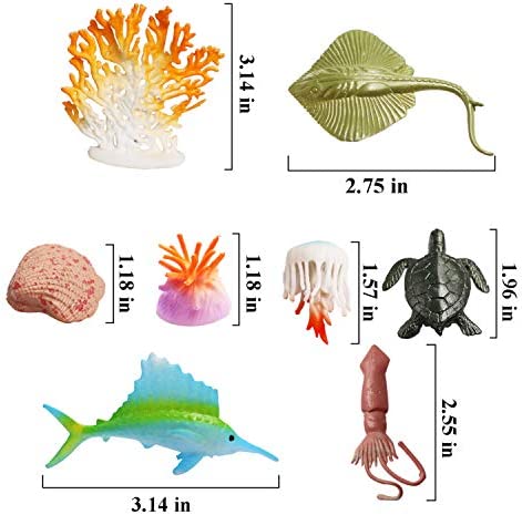 42pcs Plastic Ocean Animals Toys Small Realistic Mini Sea Creature Figure Toys Fake Under the Sea Creatures Bath Toys for Kids Toddlers Preschool Educational Favors Valentines Day Class Exchange Gifts
