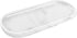 Luxspire Bathroom Vanity Tray, Toilet Tank Oval Storage Tray, Resin Handmade Bathroom Bathtub Kitchen Dresser Countertop Organizer for Soap Shampoo Candles Towel Plant Jewelry Ring Dish - White Marble