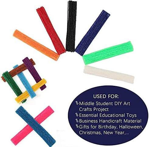 500pc Art Crafts Wax Yarn Sticks Non-Toxic Bendable Sticky Material in Bulk. Perfect Handicraft Gift, Entertainment for Teen Student DIY Project (500) (500)