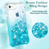 Ruky iPhone 6 6s 7 8 Case, iPhone SE 2020 Case, Glitter Full Body Rugged Liquid Cover with Built-in Screen Protector Shockproof Heavy Duty Girls Women Case for iPhone SE 2022 4.7” (Gradient Teal)