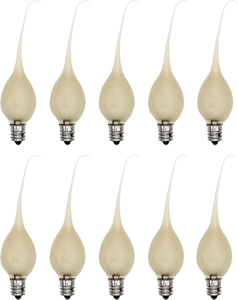Creative Hobbies Country Style Silicone Dipped Candle Light Bulbs (Pkg of 10 Bulbs) ~ 5 Watt Pearlized Silicone, Gold Glow
