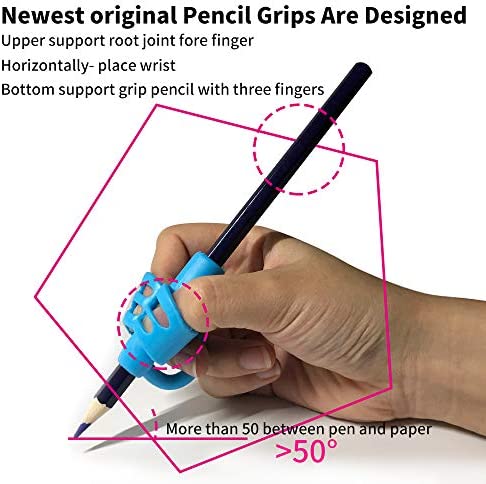 Koabbit - Pencil Grips for Kids Handwriting,Pencil Holder for Toddlers/Preschool 2-4 Year learning to Write, Writing aid Grip Tools for Children's Training Pen Holding Posture Correction Tools(3 PACK)
