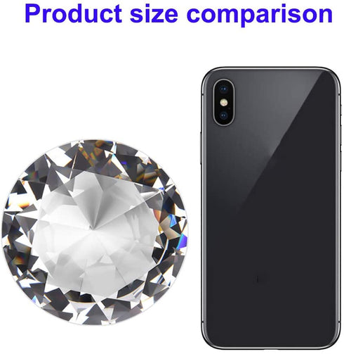 Large Crystal Diamond Paperweight with Stand Jewels Wedding Decorations Centerpieces Home Decor 3.93 inch (Clear 100mm)