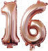 16th Birthday Decorations Party Supplies, Jumbo Rose Gold Foil Balloons for Birthday Party Supplies,Anniversary Events Decorations and Graduation Decorations Sweet 16 Party,16th Anniversary