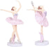 LIOOBO Pack of 3 Ballerina Statue Desktop Ornament Plastic Dancing Girl Crafts Figurines Pink