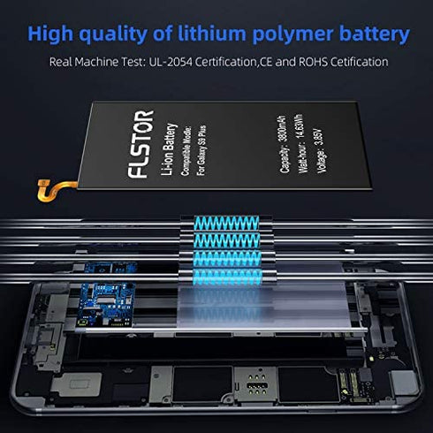 Battery for Galaxy S9 Plus,3800mAh Li-ion Replacement Battery for Samsung Galaxy S9 Plus SM-G965 EB-BG965ABA G965U G965F G965W Spare Battery with Repair Tool Kit