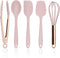 Cook with Color Silicone Cooking Utensils, 5 Pc Kitchen Utensil Set, Easy to Clean Silicone Kitchen Utensils, Cooking Utensils for Nonstick Cookware, Kitchen Gadgets Set - Pink and Copper