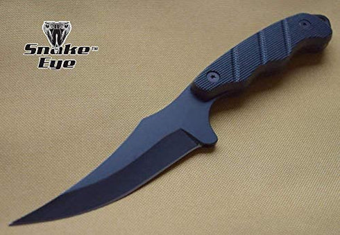 Snake Eye Tactical 9" Full Tang Tactical Knife with Sharpener and ABS Plastic Sheath (1148-BK)