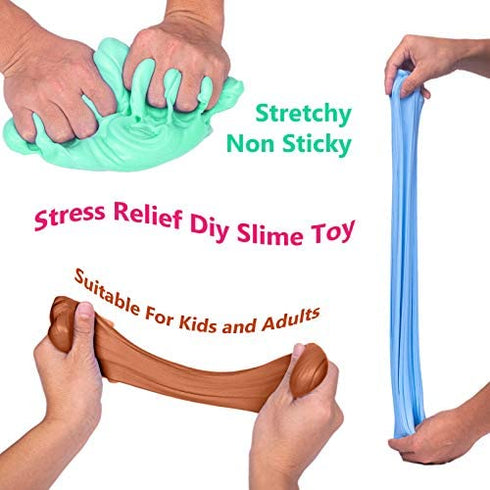 WUHUANIU Slime Kit with 3 Pack Butter Slimes,Candy Slime,Latte Slime and Blue Stitch Slime,Scented Slime Kit for Girls and Boys ,Super Soft and Non Sticky DIY Surprise Slime