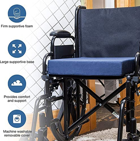 DMI Seat Cushion and Chair Cushion for Office Chairs, Wheelchairs, Scooters, Kitchen Chairs or Car Seats, FSA HSA Eligible, for Support and Height while Reducing Stress on Back, Tailbone or Sciatica