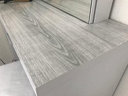 Redodeco Self-Adhesive Gray Wood Grain Adhesive Paper Counter Top Vinyl Furniture Cabinets Wardrobe Shelf Liner Wallpaper,17.7inch X 130inch