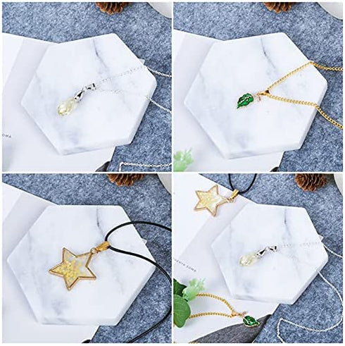 Fashewelry 480Pcs 5 Colors Bail Hook Pinch Clips Mixed Pendant Charm Clasps for Necklace Jewelry Making