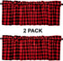 2 Pack Buffalo Check Plaid Window Valances Red and Black Farmhouse Design Window Treatment Decor Curtains Rod Pocket Valances for Kitchen/Living Room 16" x 56"
