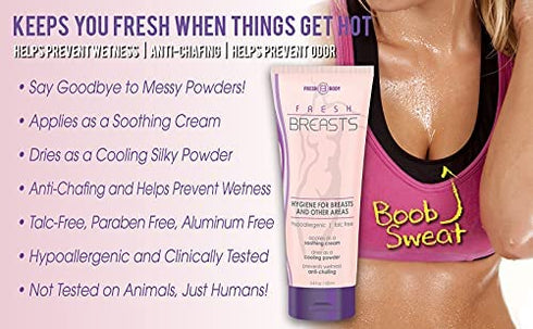 Fresh Body FB Fresh Breasts Anti-Chafing Soothing Lotion for Women, 3.4 Ounce (2 Pack)