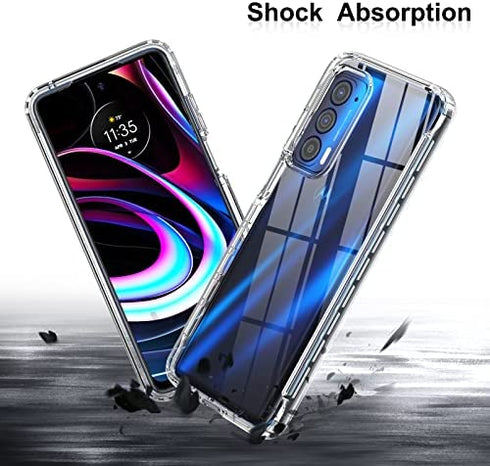 LeYi for Motorola Edge 2021 Case, Moto Edge 2021 Case with 2 Tempered Glass Screen Protector, Full-Body Shockproof Bumper Rugged Hybrid Soft Clear Protective Phone Case for Edge 2021, Clear