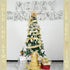 MEEDEE Gold Ribbon 2.5 Inch Christmas Ribbon 6 Rolls 36 Yards Organza Sheer Ribbon Mesh Ribbon Metallic Glitter Decorating Gift Wrapping Ribbon Bow Perfect for A Tree Topper Wreath Mailbox Swag