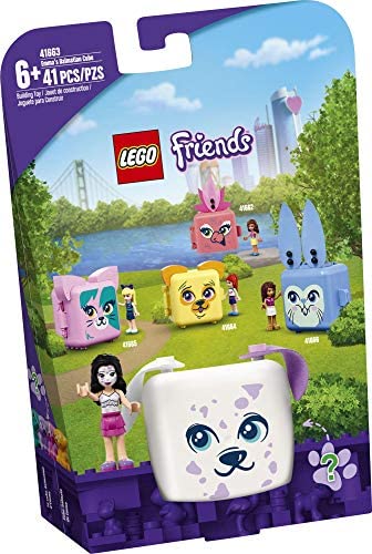 LEGO Friends Emma’s Dalmatian Cube 41663 Building Kit; Puppy Toy Creative Gift for Kids Comes with an Emma Mini-Doll Toy, New 2021 (41 Pieces)