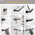 Wellsum Premium Stainless Steel Hand Towel Holder, Square Hand Towel Ring Heavy Duty Wall Mounted Modern Hand Towel Bar for Bathroom Kitchen, Matte Black