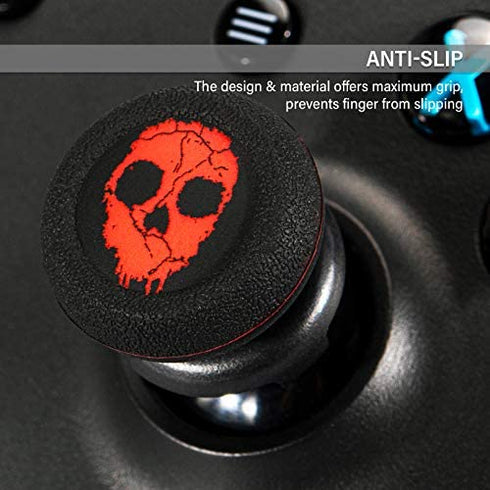 Playrealm FPS Thumbstick Extender Rubber Silicone Grip Cover 2 Sets for Xbox Series X/S & Xbox One Controller(Ghost Red)