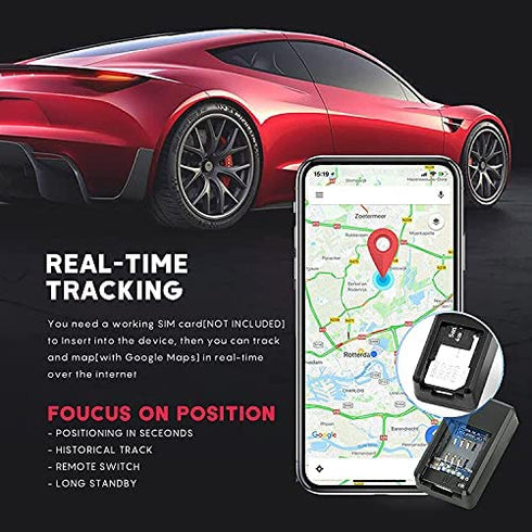 GPS Tracker for Vehicles, Mini Magnetic GPS Real time Car Locator, Full USA Coverage, No Monthly Fee, Long Standby GSM SIM GPS Tracker for Vehicle/Car/Person 2022 Model (GPS)