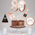 Konsait Rose Gold 80th Birthday Centerpiece Sticks-80th Birthday Table Toppers -Birthday Party Decorations Accessories-80 Fabulous -Bday Party Cheers to 80 Years Birthday Party Favor Supplies