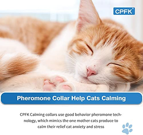 CPFK Cat Calming Collar 3 Pack Pheromone Calm Anxiety Collar for Cats and Kittens Stress Reliever Relaxing Comfortable Collar Breakaway Design Gray