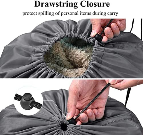 OTraki XL Travel Laundry Bags 2 Pack 28 x 45 inch Heavy Duty Drawstring Dorm Large Organizer Bag Tear Resistant Big Laundry Hamper Basket Liner Jumbo Dirty Clothes Storage, Three Loads of Clothes Grey