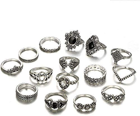 BERYUAN Rings Black Rings Goth Rings for Women Rings for Teen Girls Womens Rings Cute Rings Stackable Rings Set?12Pcs)(Rings Size 5,5.5,6.5,7,7.5,8.5)