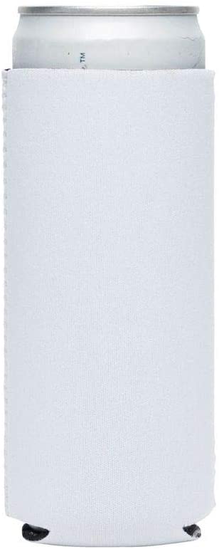 Snertz 10 Pack Slim white Blank DIY Sublimation Durable Neoprene Insulated Skinny Beer, Seltzer,Can Holder Cooler Sleeve Coolies Fits 12 Oz Cans.