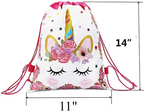 Unicorn Gifts for Girls Unicorn Drawstring Backpack, Sleep Mask, Unicorn Necklace Bracelet, Hair Ties