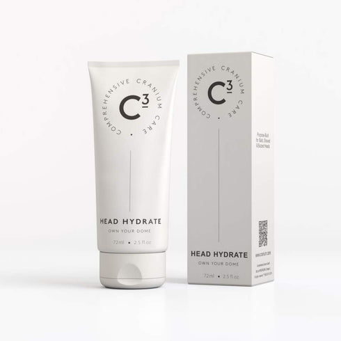 C3 Head Hydrate: Soothing, Healing, and Hydrating Fragrance-free Daily Moisturizer for Bald, Shaved, and Buzzed Heads; Gentle, Sensitive Skin Face and Scalp Care for Men and Women
