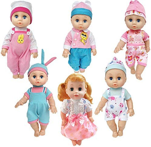 ARTST Doll Clothes,12 inch Baby Doll Clothes 6 Sets Include 5 Caps fit for 10 inch Dolls /11 inch Baby Dolls/ 12 inch Baby Dolls/