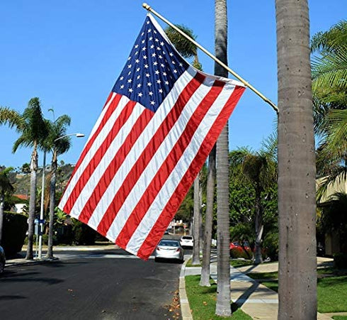 American Flag - Heavy-Duty US Flag - Embroidered Stars - Nylon USA Flag Built for Outdoors - Sewn Stripes - UV Protection - Brass Grommets (3x5 ft)