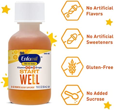 Enfamil Prenatals & Baby Vitamins Tri-Vi-Sol Vitamin A, C & D Multi-Vitamin Drops for Infants, Supports Growth & Immune Health, 50 mL Dropper Bottle,1.69 Fl Oz (Pack of 1),MJ-030