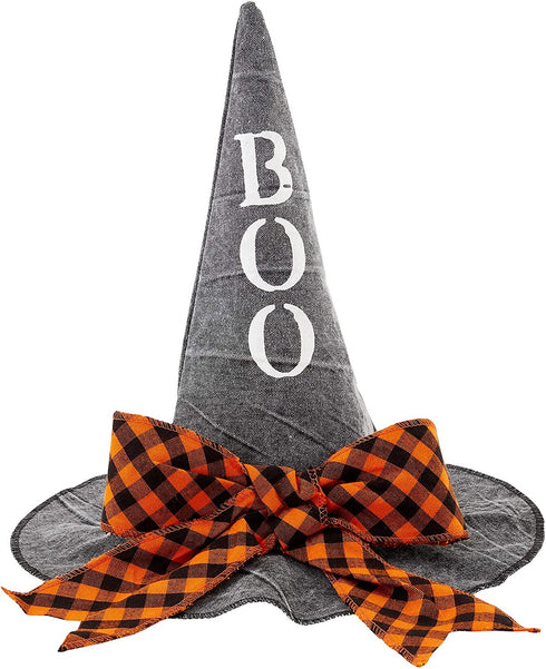 Mud Pie Witch Hat Halloween Table Sitter, Medium 6" x 4 1/2" Dia, Black