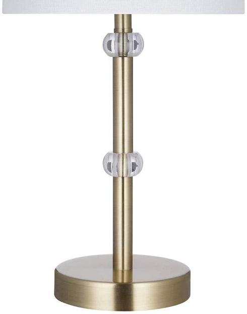 Amazon Brand Ravenna Home Contemporary Metal Table Lamp with Acrylic Accents, LED Bulb Included, 19.5"H, Antique Brass