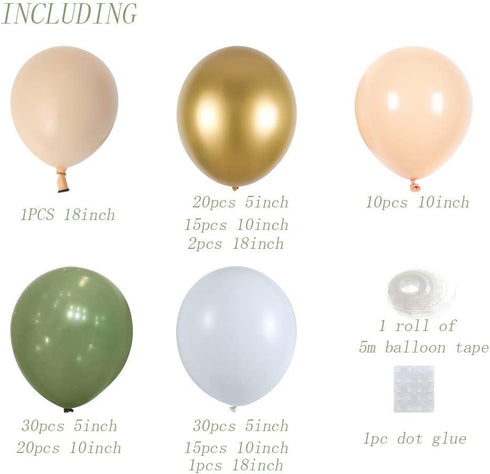 146Pcs Avocado Green Balloons Garland Arch Kit Retro Green Chorme Gold Latex Globos Birthday Valentine Wedding Party Decors 2021