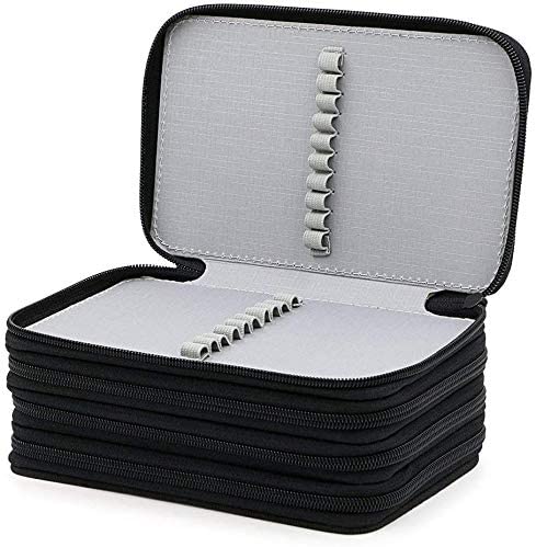 Pencil Case 72 Slots Large Capacity Pens Case Pencil Pouch Wrap Coloring Pencil Holder Organizer Stationary Bag with Interior Zippered Pocket